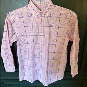 Vineyard Vines Pink and Blue Plaid Button Down Shirt